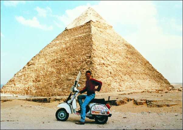 Vespa PX200 at the Pyramids, Egypt.jpg